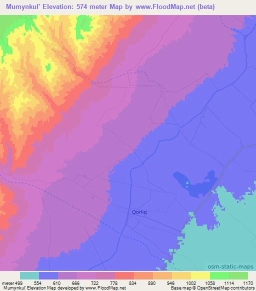 Mumynkul',Uzbekistan Elevation Map