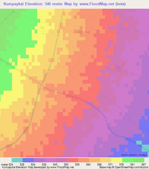 Kumpaykal,Uzbekistan Elevation Map