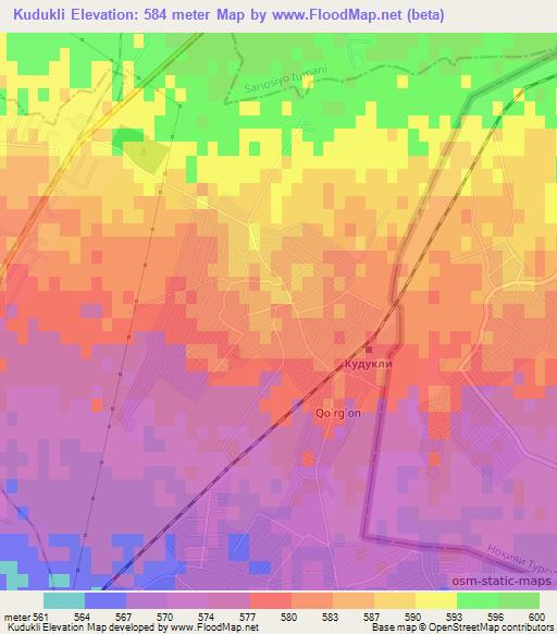 Kudukli,Uzbekistan Elevation Map