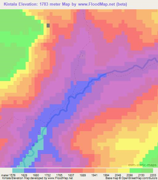 Kintala,Uzbekistan Elevation Map