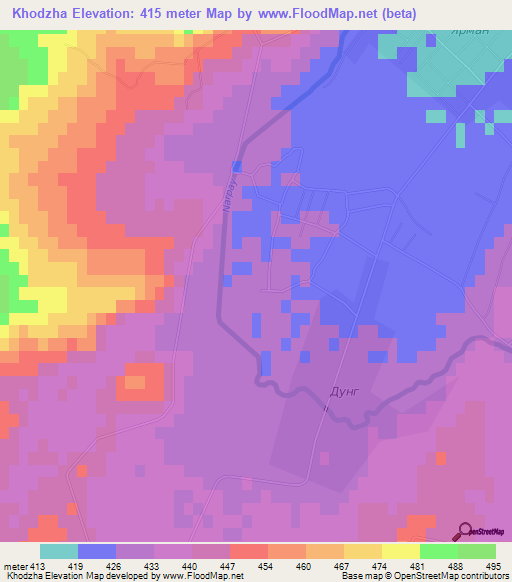 Khodzha,Uzbekistan Elevation Map