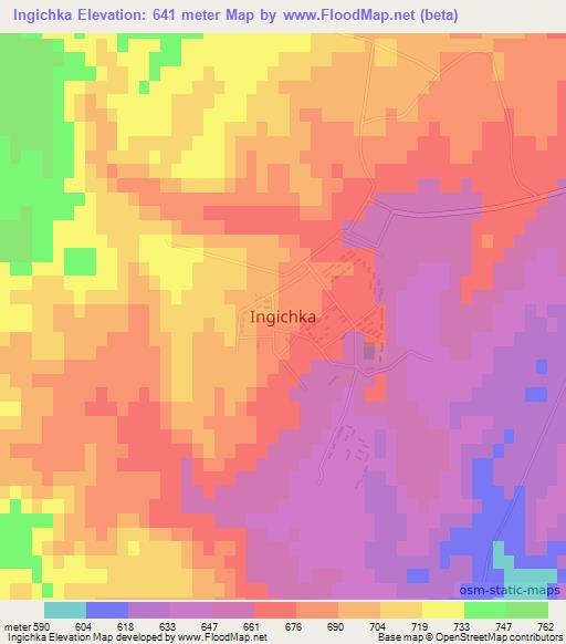 Ingichka,Uzbekistan Elevation Map