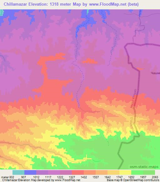 Chillamazar,Uzbekistan Elevation Map