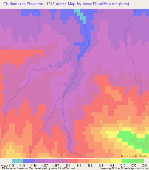 Chillamazar,Uzbekistan Elevation Map