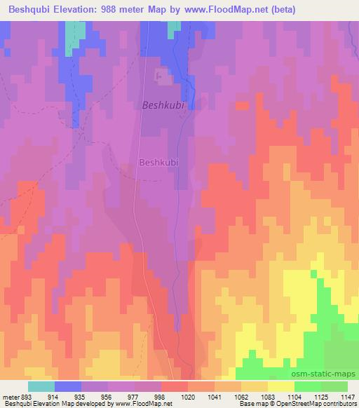 Beshqubi,Uzbekistan Elevation Map