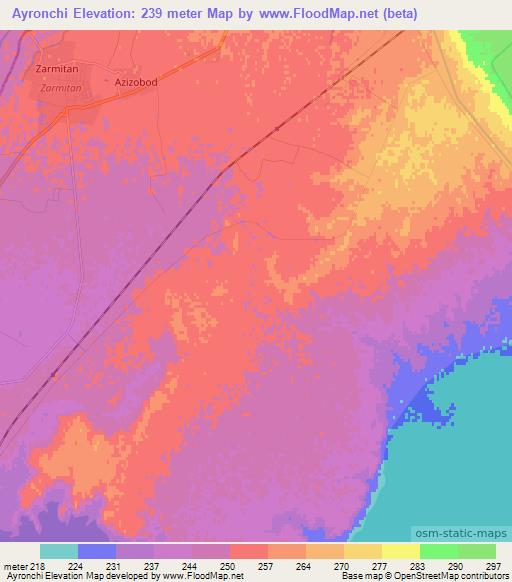 Ayronchi,Uzbekistan Elevation Map