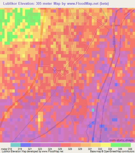 Lublikor,Tajikistan Elevation Map