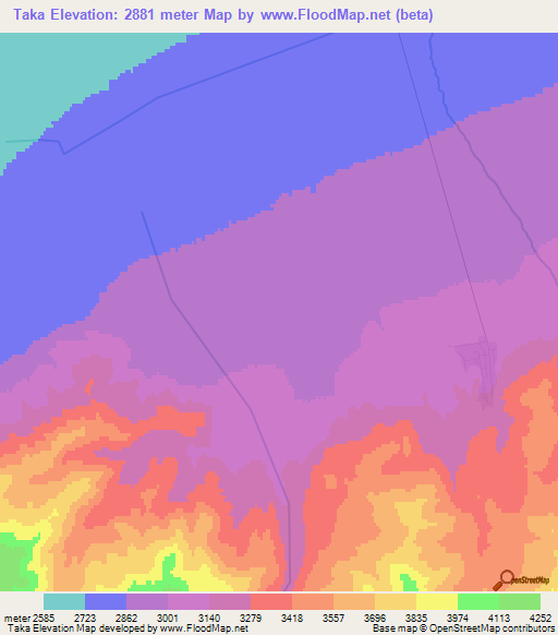 Taka,Kyrgyzstan Elevation Map