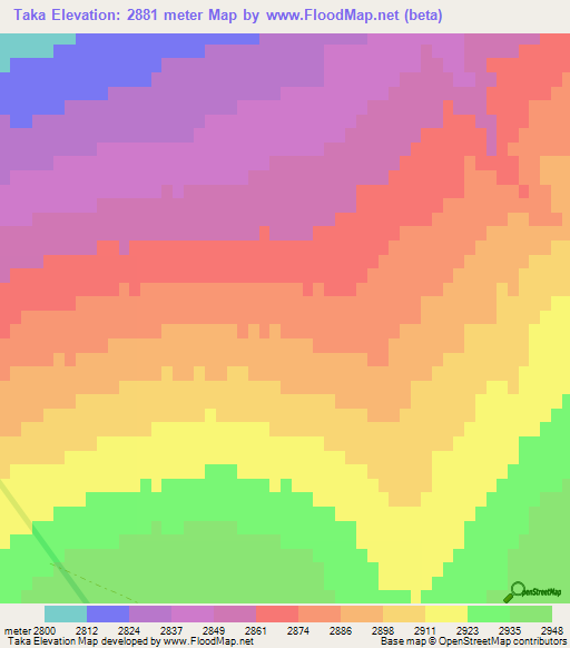 Taka,Kyrgyzstan Elevation Map