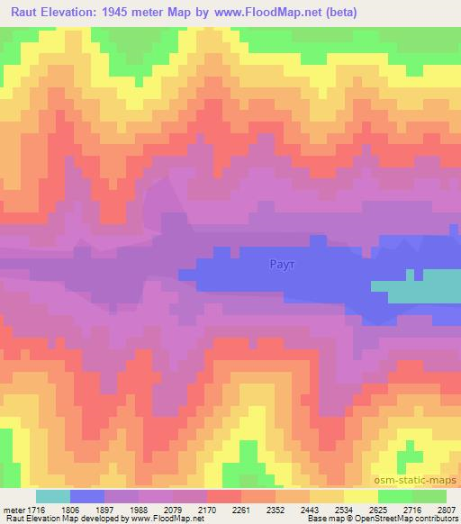 Raut,Kyrgyzstan Elevation Map