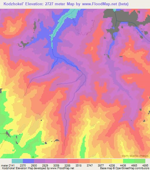 Kodzhokel',Kyrgyzstan Elevation Map