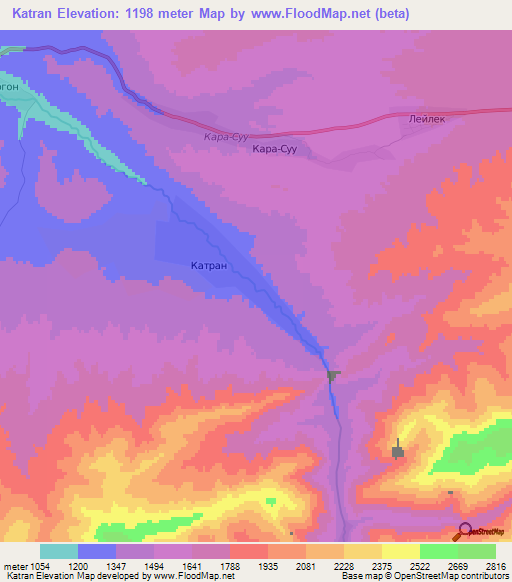 Katran,Kyrgyzstan Elevation Map