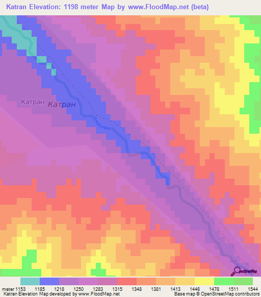 Katran,Kyrgyzstan Elevation Map