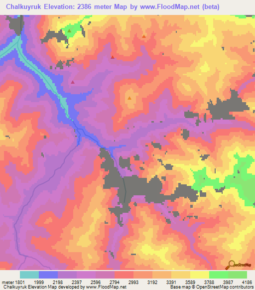 Chalkuyruk,Kyrgyzstan Elevation Map