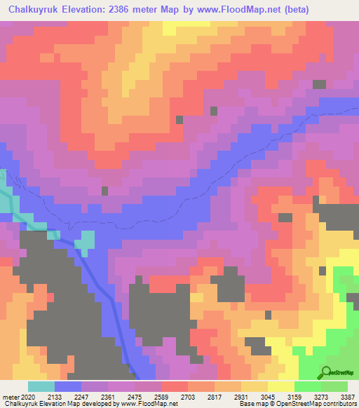 Chalkuyruk,Kyrgyzstan Elevation Map