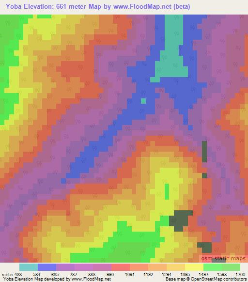 Yoba,India Elevation Map