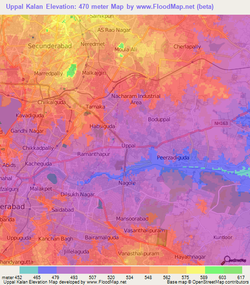 Uppal Kalan,India Elevation Map