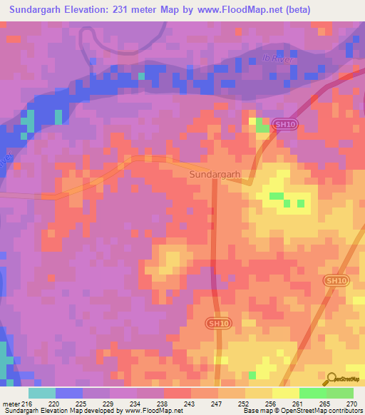 Sundargarh,India Elevation Map