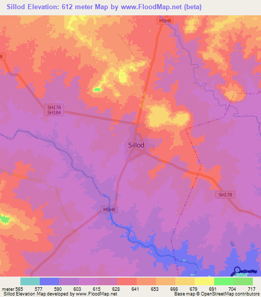 Sillod,India Elevation Map