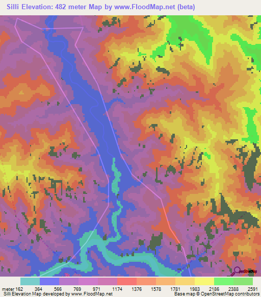 Silli,India Elevation Map