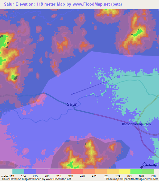 Salur,India Elevation Map