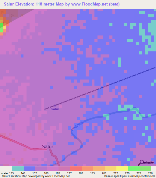 Salur,India Elevation Map