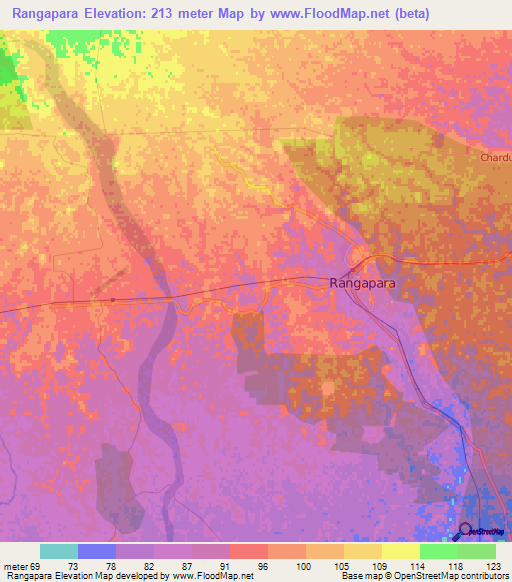 Rangapara,India Elevation Map