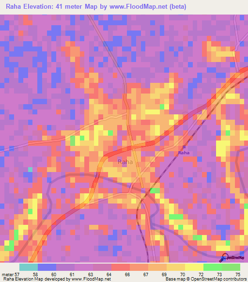 Raha,India Elevation Map