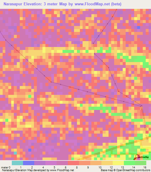 Narasapur,India Elevation Map