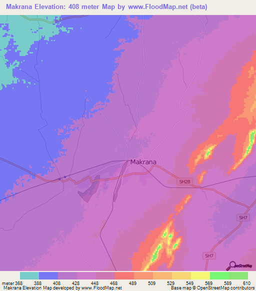 Makrana,India Elevation Map