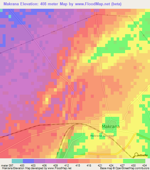 Makrana,India Elevation Map