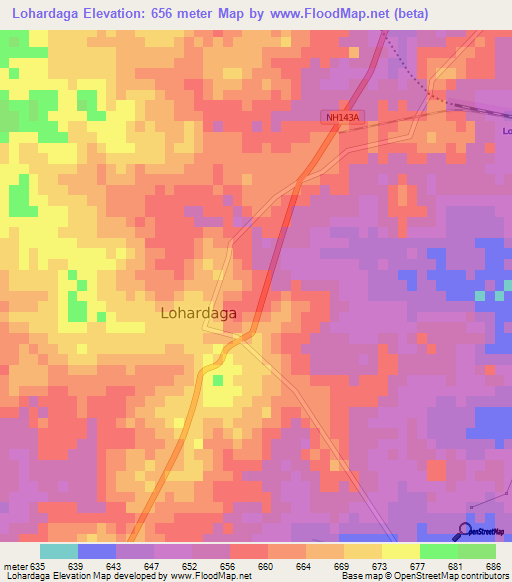 Lohardaga,India Elevation Map