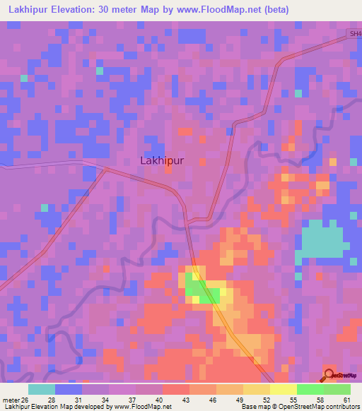 Lakhipur,India Elevation Map