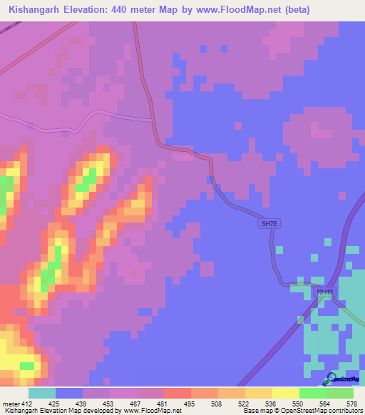 Kishangarh,India Elevation Map