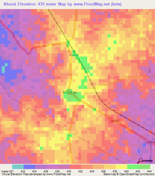 Elevation Of Khuraiindia Elevation Map Topography Contour