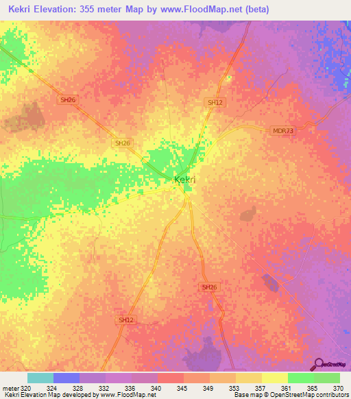 Kekri,India Elevation Map