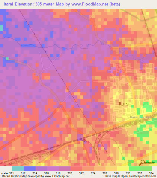 Itarsi,India Elevation Map