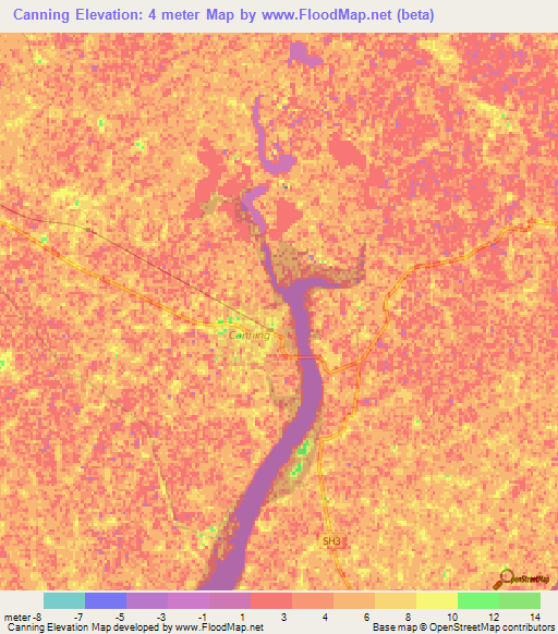 Elevation of Canning,India Elevation Map, Topography, Contour