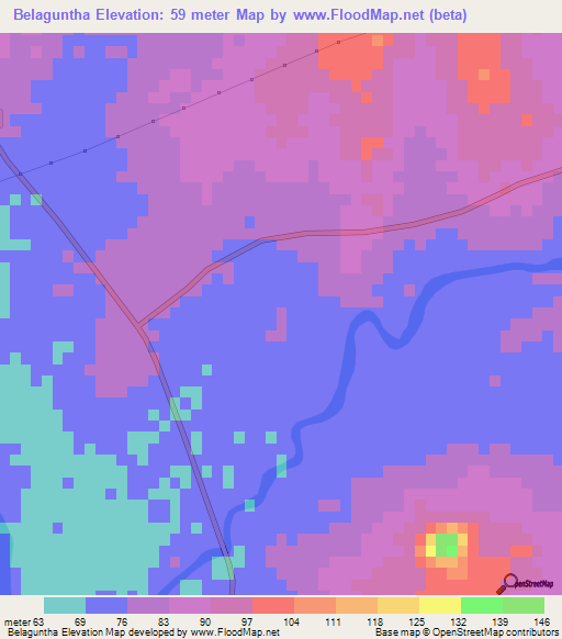 Belaguntha,India Elevation Map