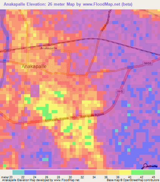 Anakapalle,India Elevation Map