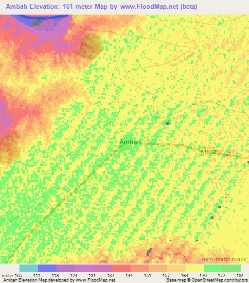 Ambah,India Elevation Map