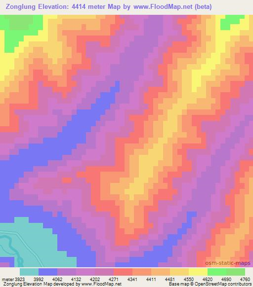 Zonglung,China Elevation Map