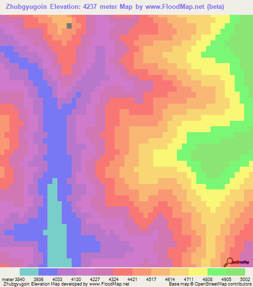 Zhubgyugoin,China Elevation Map