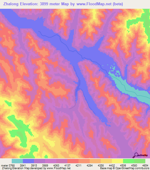 Zhalong,China Elevation Map