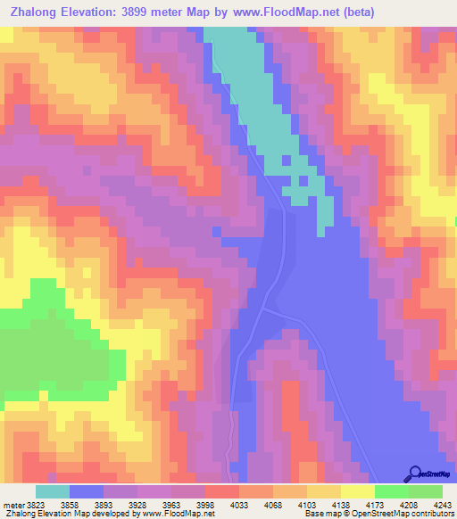 Zhalong,China Elevation Map