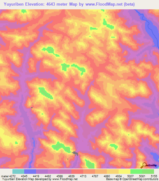 Yuyuriben,China Elevation Map