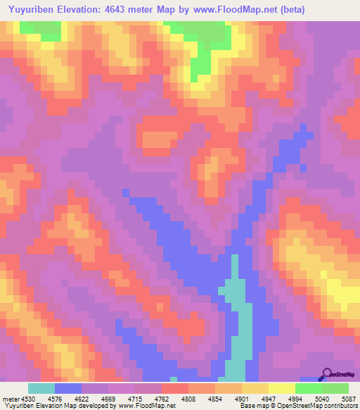 Yuyuriben,China Elevation Map