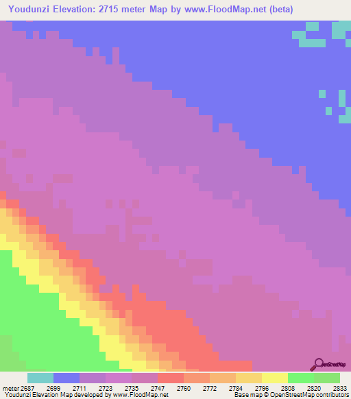 Youdunzi,China Elevation Map