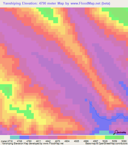 Yanshiping,China Elevation Map