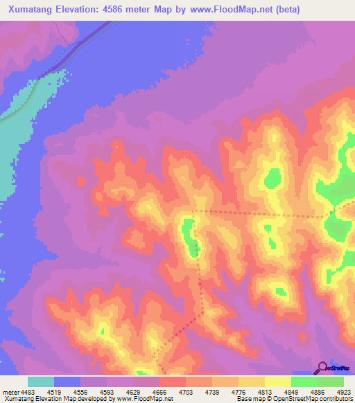 Xumatang,China Elevation Map